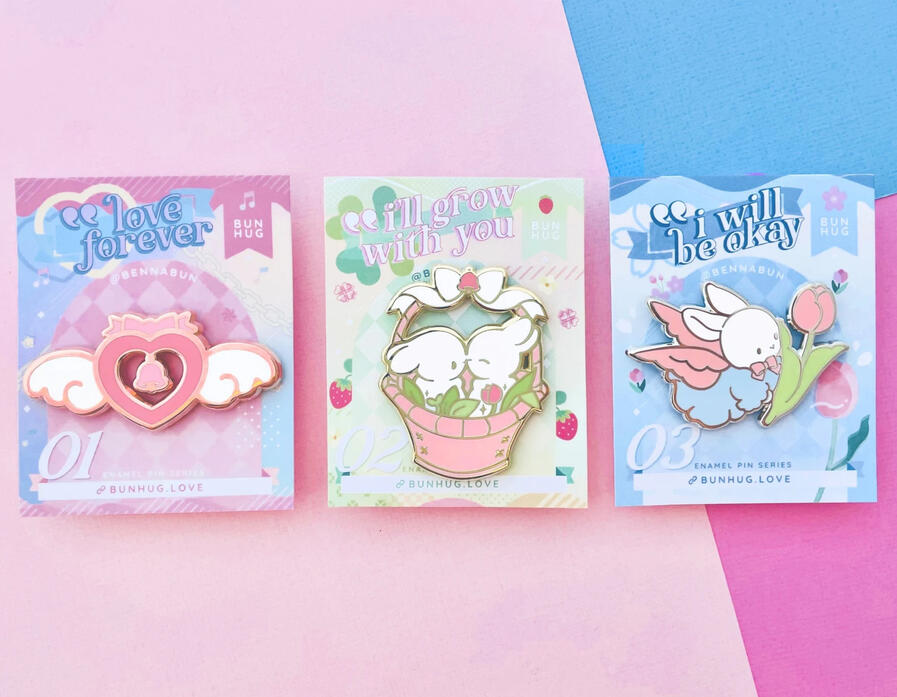 Enamel Pin Designs (by @bennabun)